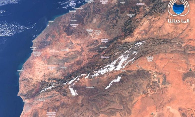 صورة عبر الأقمار الاصطناعية تُظهر التساقطات الثلجية بالمغرب